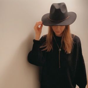 Wide Brim Felt Fedora Hat